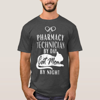Camiseta Mulheres Técnicas De Farmácia Por Dia Cat Mãe À No