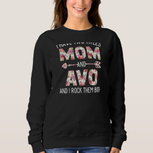 Camiseta Mulheres Tenho Dois Títulos Mãe E Avo Floral Cute