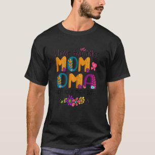 Camiseta Mulheres Tenho Dois Títulos Mãe E Mãe Floral Oma