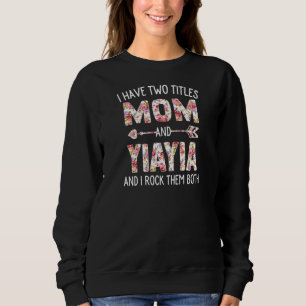 Camiseta Mulheres Tenho Dois Títulos Mãe E Yiayia Floral Co