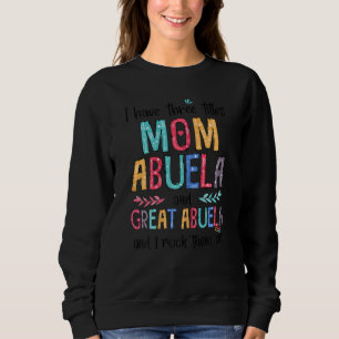 Camiseta Mulheres Tenho Três Títulos Mãe Abuela Excelente A