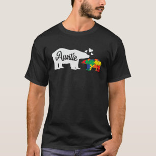 Camiseta Mulheres Tia Urso Autismo Sensibilização Autista