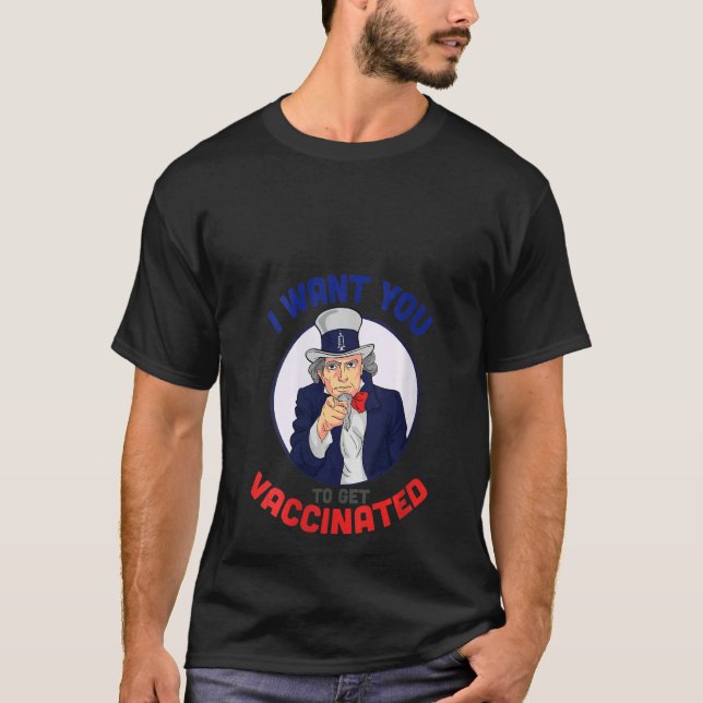 Camiseta Mulheres Tio Sam Vaccine Eu Quero Que Você Pegue V (Frente)