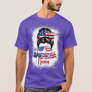 Camiseta Mulheres Todos Os Americanos Nana USA Avó Flag Mes