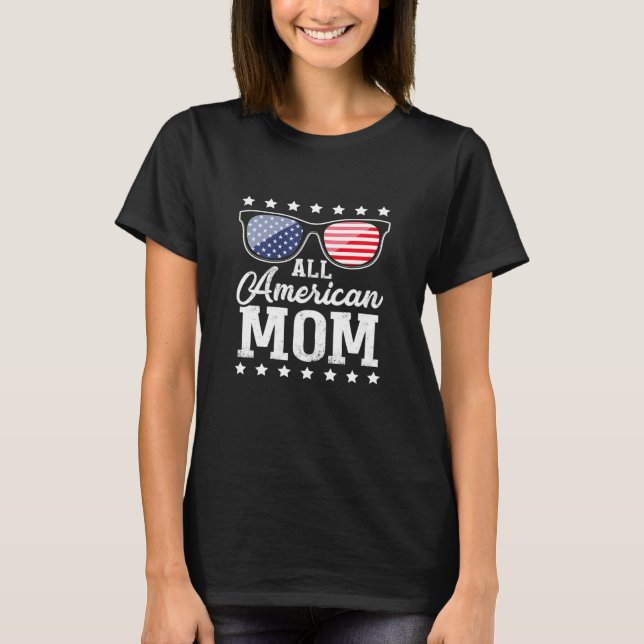 Camiseta Mulheres Todos Os Óculos De Sol Da Mãe Americana 4 (Frente)