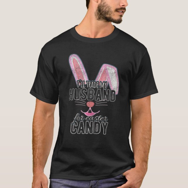 Camiseta Mulheres Trocam Páscoa De Marido Candy Bunny Choco (Frente)
