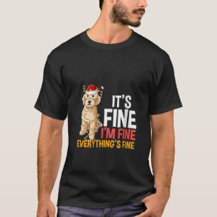 Camiseta Mulheres Tudo É Um Bom Goldendoododle Natal L