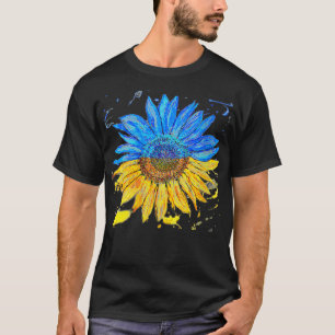 Camiseta Mulheres Ucrânia Bandeira Sunflower Vintage Ucrani