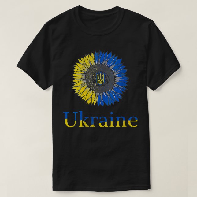 Camiseta Mulheres ucranianas Sunflower Vintage Ukrai (Frente do Design)