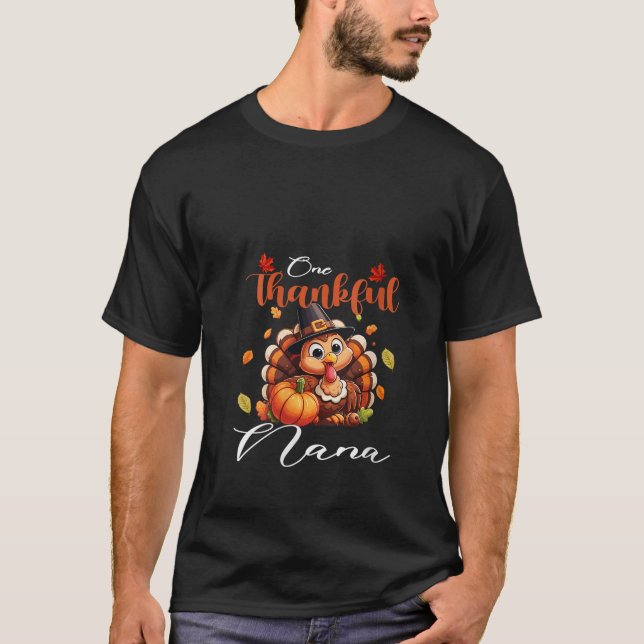 Camiseta Mulheres Um Graças Nana Pumpkin outono Obrigado do (Frente)