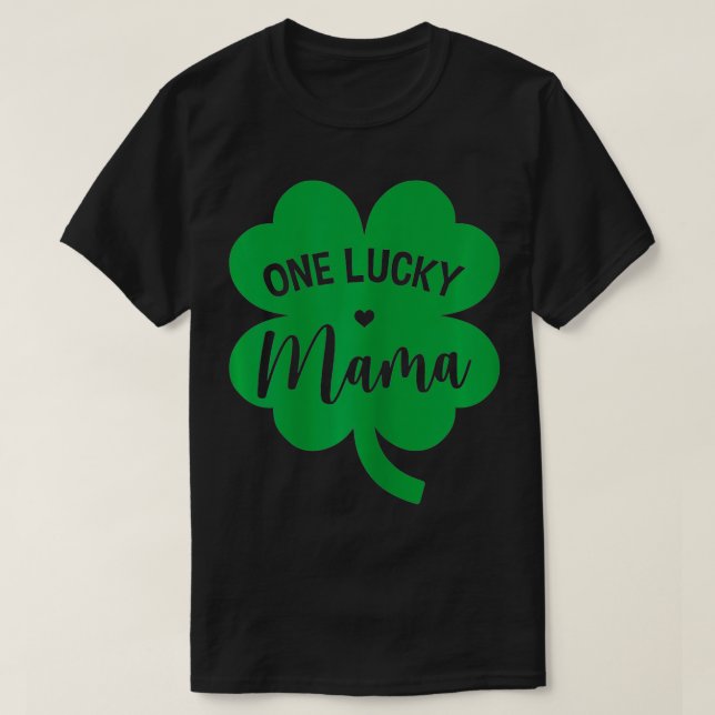 Camiseta Mulheres Uma Mãe Sortuda Shamrock Quatro Ruas De V (Frente do Design)