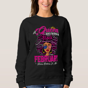 Camiseta Mulheres Uma Rainha Foi Nascer Em Fevereiro, Afric