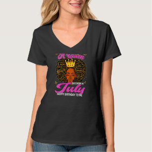 Camiseta Mulheres Uma Rainha Foi Nascer Em Julho 19 Bday Bl