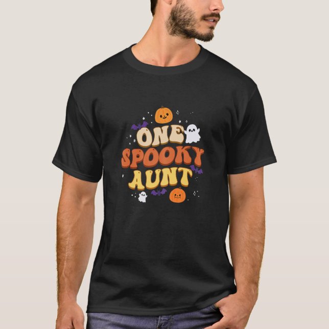 Camiseta Mulheres Uma Tia Louca, Tia Boo Halloween, Família (Frente)