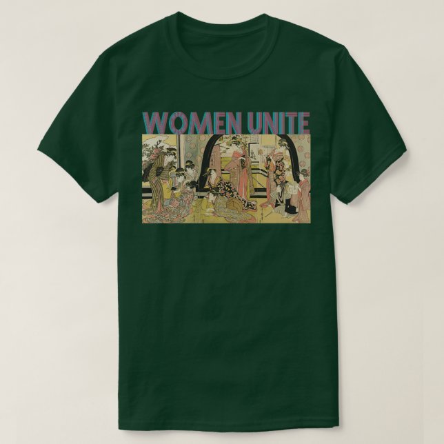 Camiseta Mulheres unem Impressão japonês (Frente do Design)