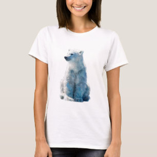 Camiseta Mulheres Ursas Polares Azuis Árticas Gélidas