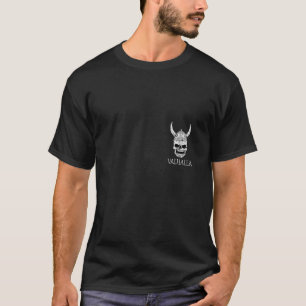 Camiseta Mulheres Valhalla Viking Skull Warrior Odin Norse