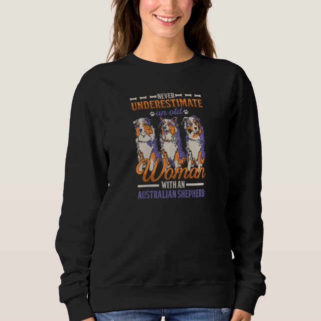 Camiseta Mulheres Velha Mulher Com Mãe Aussie Pastor Austra (Frente)