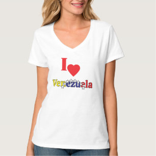 Camiseta mulheres venezuelanas,coração, eu amo Venezuela,le