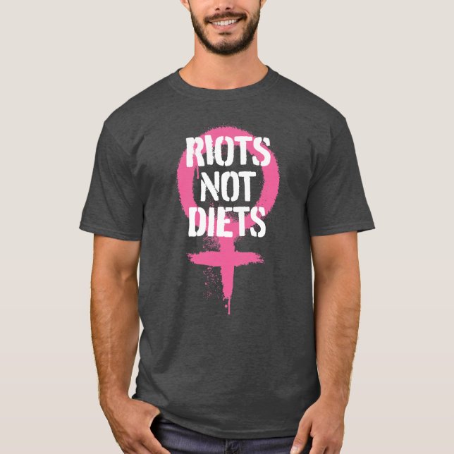 Camiseta Mulheres Vênus Riots Não Dietas Sobredimensionadas (Frente)