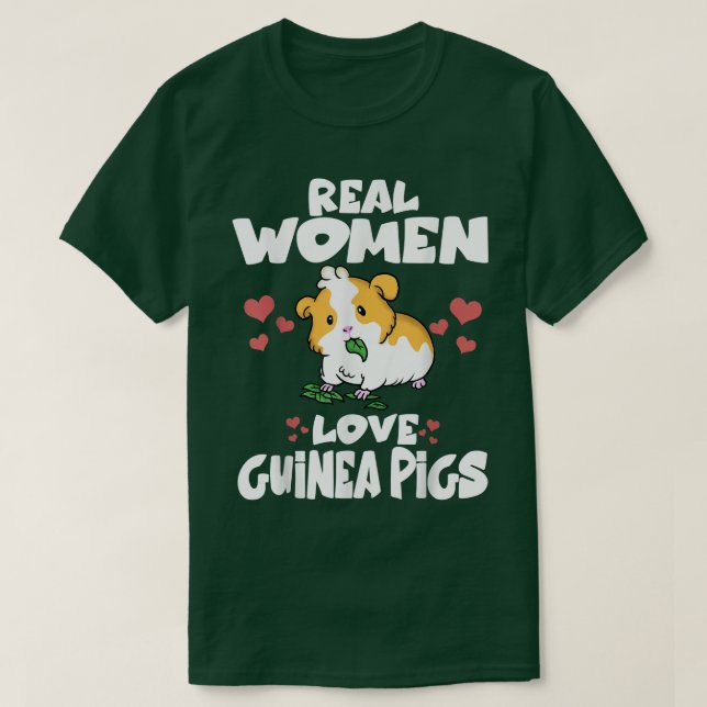 Camiseta Mulheres Verdadeiras Adoram Porcos-guineis (Frente do Design)