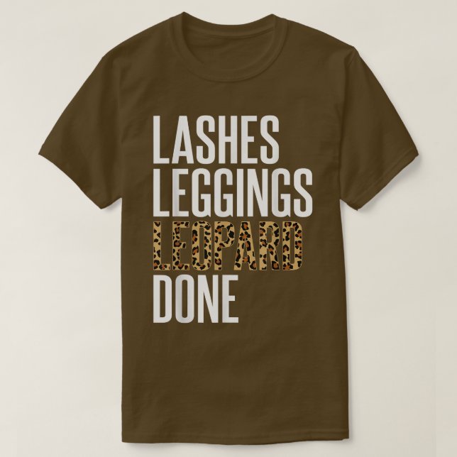 Camiseta Mulheres Verificam Lashes Legenda Leopardo Fal de  (Frente do Design)