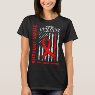 Camiseta Mulheres Vermelhas Pequena Irmã Vermelha Doença Ca