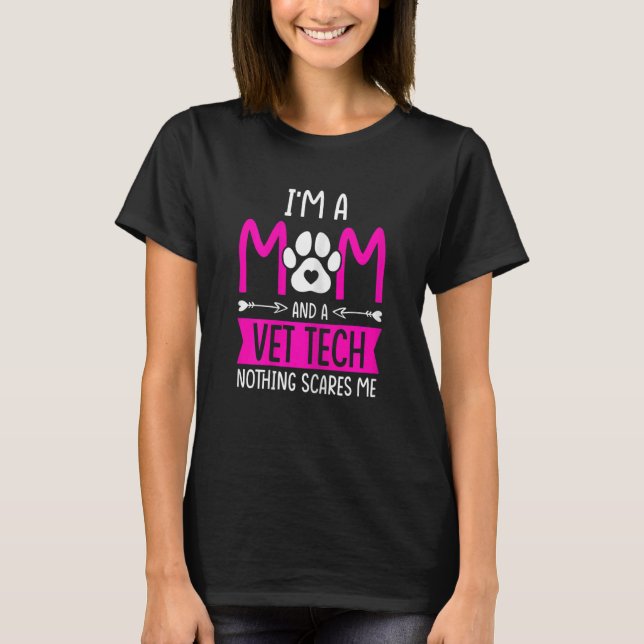 Camiseta Mulheres Vet Tech Mãe Veterinária Vet Tech (Frente)