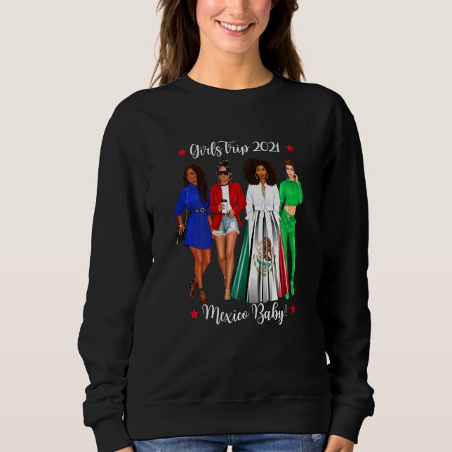 Camiseta Mulheres Viajam Meninas México Feriado de Bebê Bla (Frente)