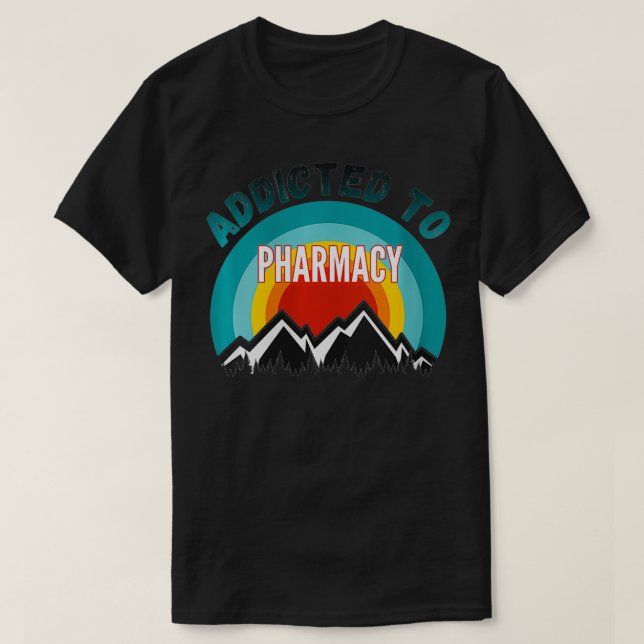 Camiseta Mulheres Viciadas em Faculdade de Farmácia (Frente do Design)