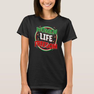 Camiseta MULHERES VIDA LIBERDADE Desafiando Bandeira Irania