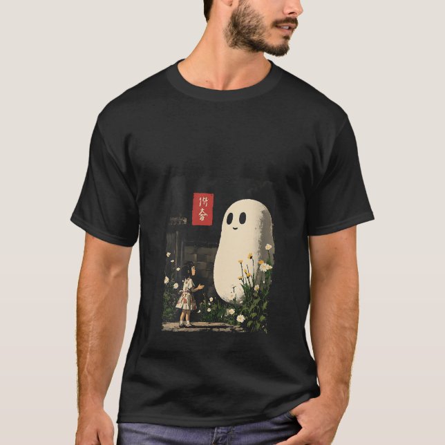 Camiseta Mulheres Vintage Anime Japonês Ghost Kawaii Hallow (Frente)