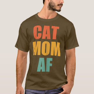 Camiseta Mulheres Vintage Cat Mãe AF Engraçada Gata Louca 