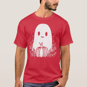 Camiseta Mulheres Vintage Ghost Autumn Fall Halloween