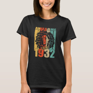Camiseta Mulheres Vintage Incrível Desde 1932 Melanina Negr