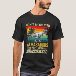 Camiseta Mulheres Vintage Mamasaurus Dinossaur T Rex Mães D