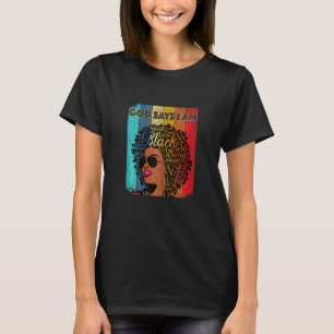 Camiseta Mulheres Vintage Melanin Afro Deus Diz Que Sou Rai