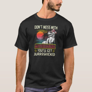 Camiseta Mulheres Vintage Mothersaurus Retro Dinossauros Mo