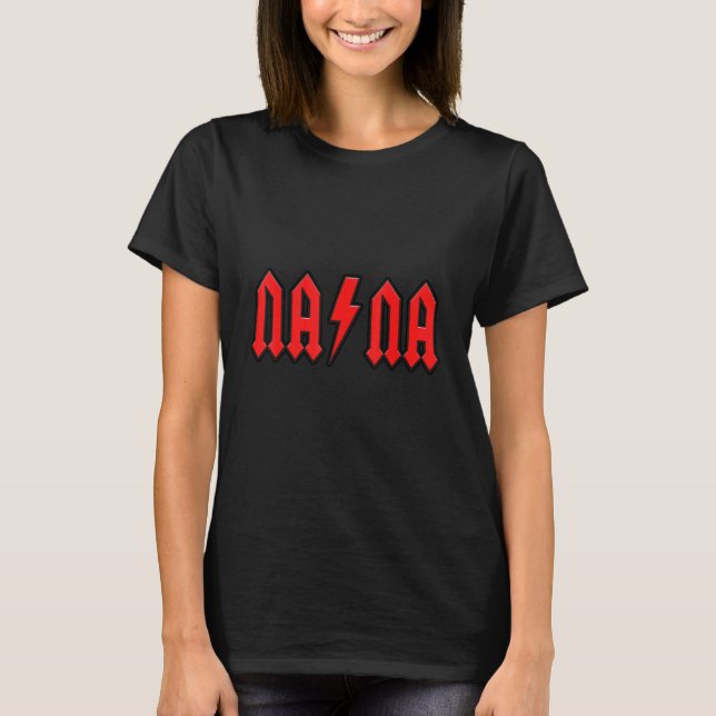 Camiseta Mulheres Vintage Nana Lightning Avó Mãe Presa (Frente)