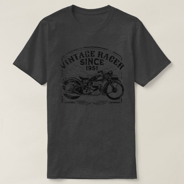 Camiseta Mulheres Vintage Racer Desde 1951 (Frente do Design)