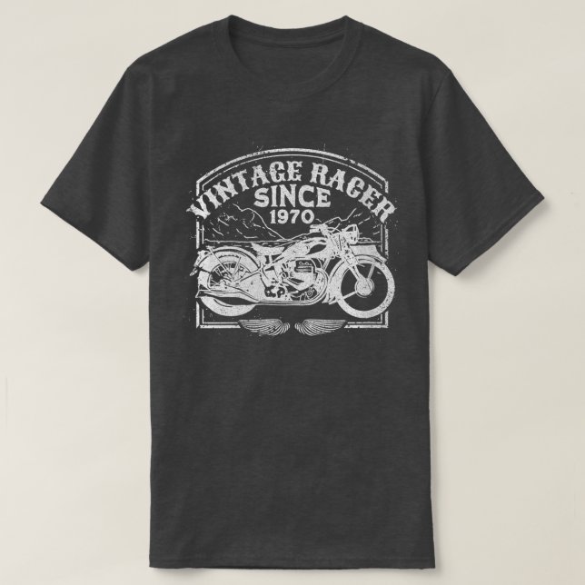 Camiseta Mulheres Vintage Racer Desde 1970 (Frente do Design)