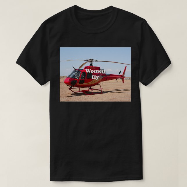 Camiseta Mulheres voam Helicóptero (Frente do Design)