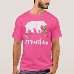 Camiseta Mulheres Vovó Urso Autismo Sensibilização Orgulhos