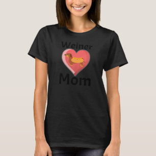 Camiseta Mulheres Weiner Mãe Dachshund Weenie Cachorro Amor