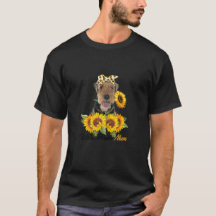 Camiseta Mulheres Welsh Terrier Mãe Cão de Verão Sunflower