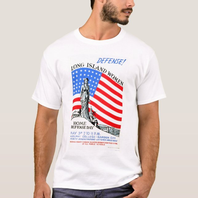 Camiseta Mulheres WWII de Long Island WPA 1941 (Frente)