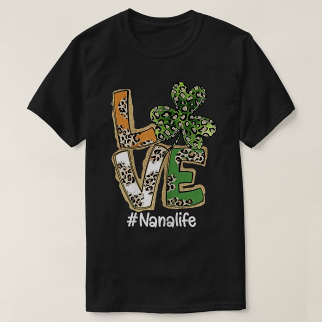 Camiseta Mulheres Xadrez Shamrock Leopard Funny St Patricks (Frente do Design)