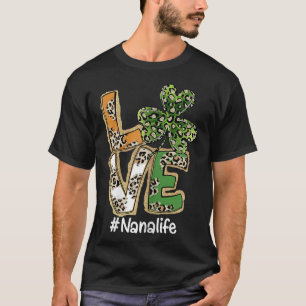 Camiseta Mulheres Xadrez Shamrock Leopard Funny St Patricks