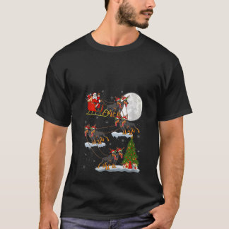 Camiseta Mulheres Xmas Tree Acendem Papais noeis Engraçados