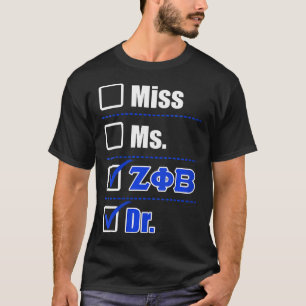 Camiseta Mulheres Zeta Phi Beta Doutora Graduação Zeta Phi 